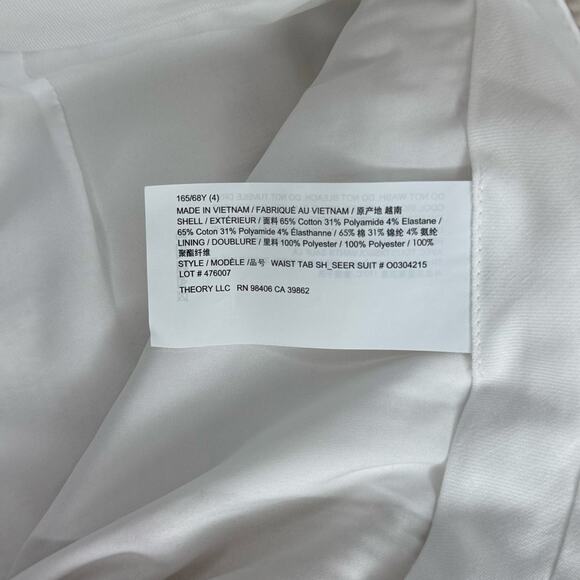 NWT Theory Seer Suit Shorts in Sand - Size 4 - Waist Tab Seersucker - Picture 5 of 9